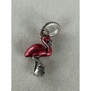 Brighton Florida State Pink Flamingo Bird Zoo Cute Pendant Silver Charm